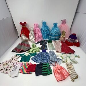 Doll Clothes mixed lot Barbie Dresses Skirts Gowns Multicolor Vtg Modern Style